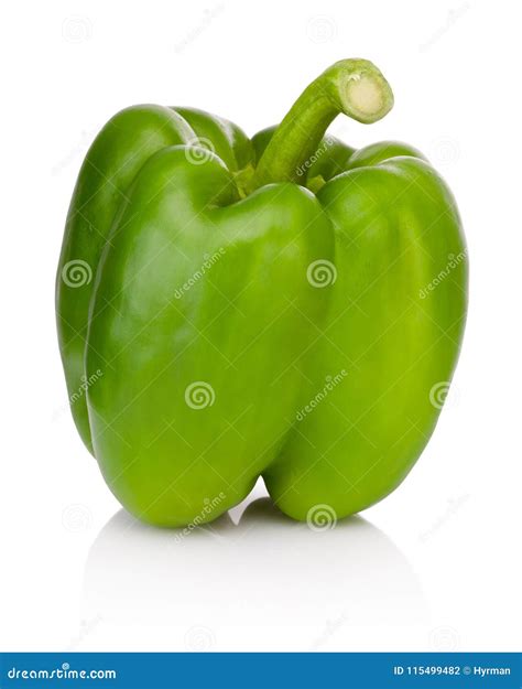 Green Pepper Isolated On White Background Stock Photo Image Of