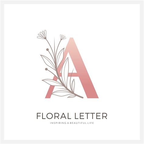 Lettre florale minimaliste A création de logo pour le luxe le