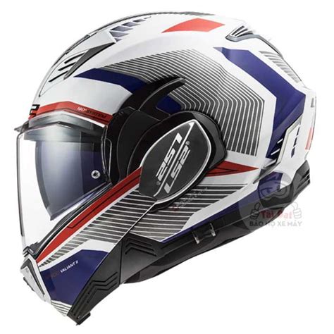 LS2 Valiant II Revo White Red Blue Helmet