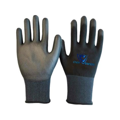 Black Pu Coated Garden Hand Protection Gloves Givensafety