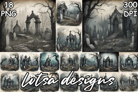 Gothic Graveyard Graphic By Lotsa Designs Creative Fabrica