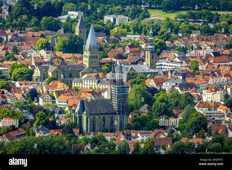 Aerial View Old Town With From Front Evang Church Sankt Maria Zur