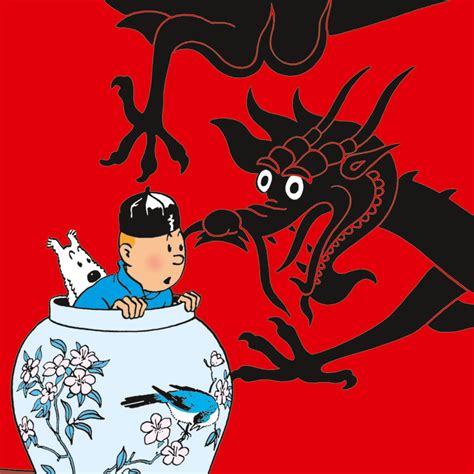 Tintin Le Lotus Bleu By Herge Art Print Etsy