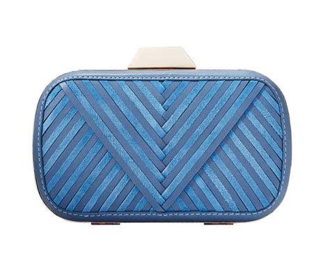 LILI RADU Shell Clutch Suede V Denim