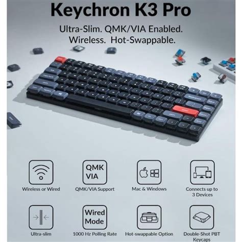 Jual Keychron K Pro Qmk Via Hot Swappable Low Profile Gateron Wireless