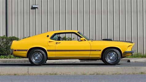 1969 Ford Mustang Mach 1 Fastback Cars Yellow Wallpapers Hd