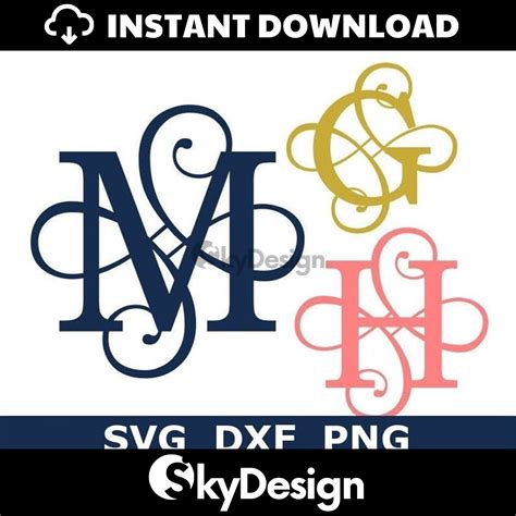 Monogram Svgdxfpng Fancy Flourish Letters Alphabet Digi Inspire