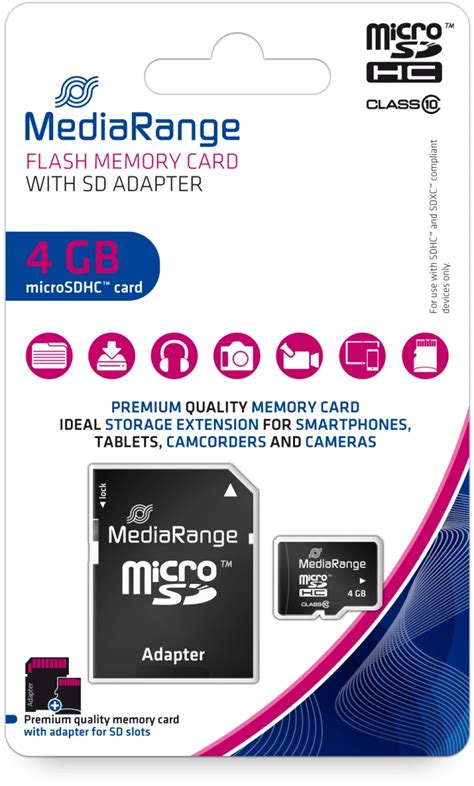 Micro SDHC Speicherkarte 4GB Klasse 10 SD Karten Adapter