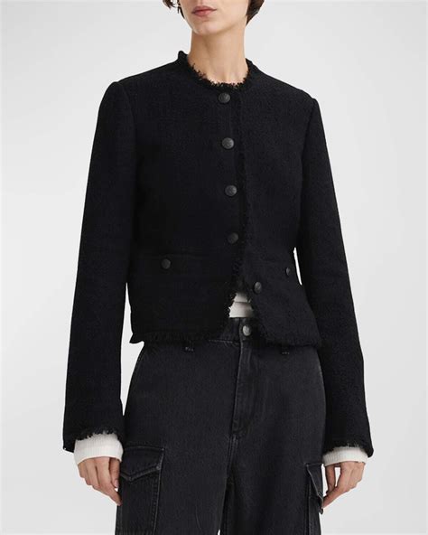 Rag Bone Carmen Tweed Jacket Black Editorialist