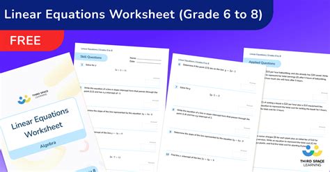 Free Linear Equations Worksheet