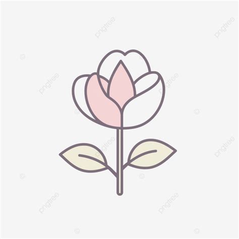 花卉花輪廓矢量圖標 白色背景上描繪玉蘭花的線性圖標 Flaticon 和 Dribbble 的矢量插圖 行為高清向量圖案素材免費下載