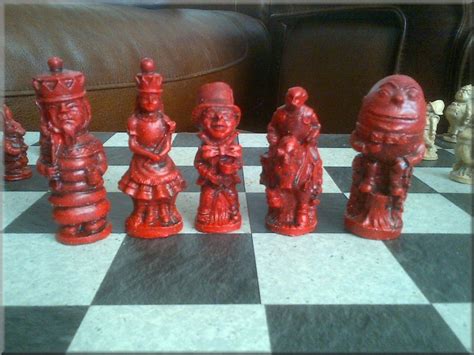 Alice In Wonderland Through The Looking Glass Chess Set With Etsy Uk