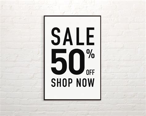 Sale 50 Off Sign Download For Retail Shops Or Boutiques Small