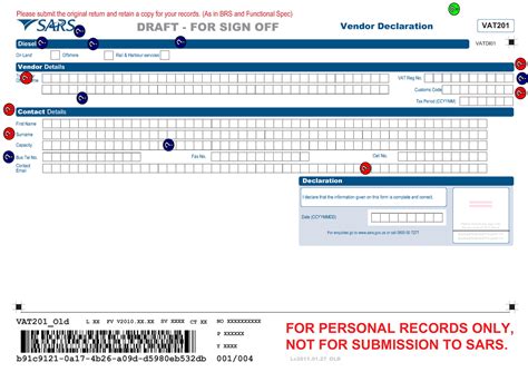 Vat Vendor Declaration Vendor Declaration Vat For Personal Records