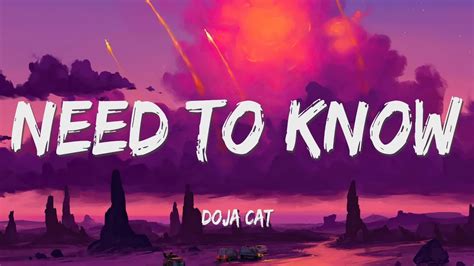 Doja Cat Need To Know Lyrics Youtube