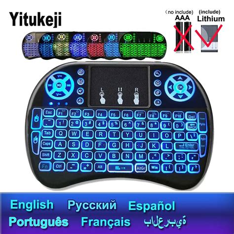 Mini Teclado Sem Fio Para Android Tv Box Pc I Retroiluminado Ingl S