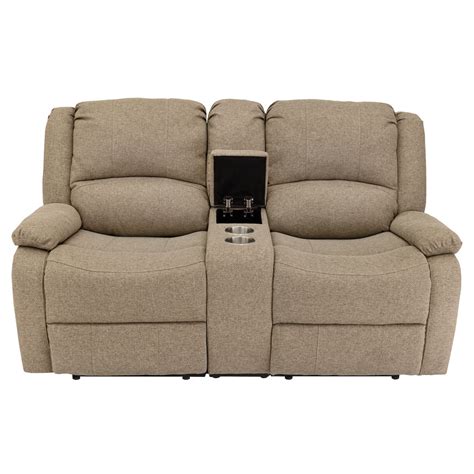 Recpro Charles 67 Double Rv Wall Hugger Recliner Sofa With Console In