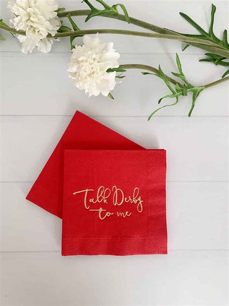 Talk Derby To Me Cocktail Napkins Red EnFete