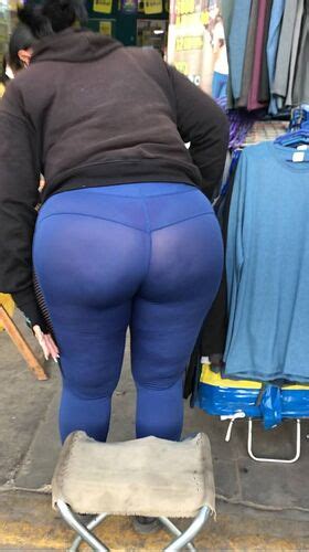 Insane Big Ass Latina Visible Thong Non Oc Spandex Leggings