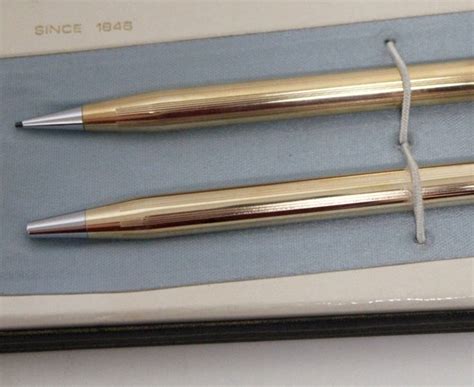 Vintage Cross 12K Gold Filled Pen Pencil Set In Box Mechanical