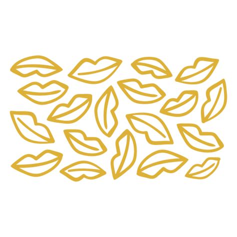 Golden Lips Pattern Transparent Png And Svg Vector File