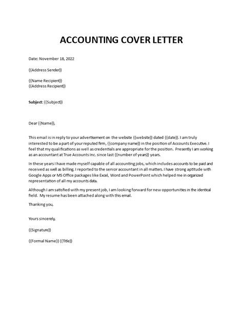 Accounting Job Application Email Templates At Allbusinesstemplates