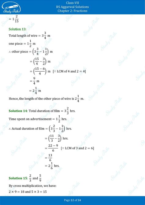 Rs Aggarwal Solutions Class 7 Chapter 2 Fractions Study Path