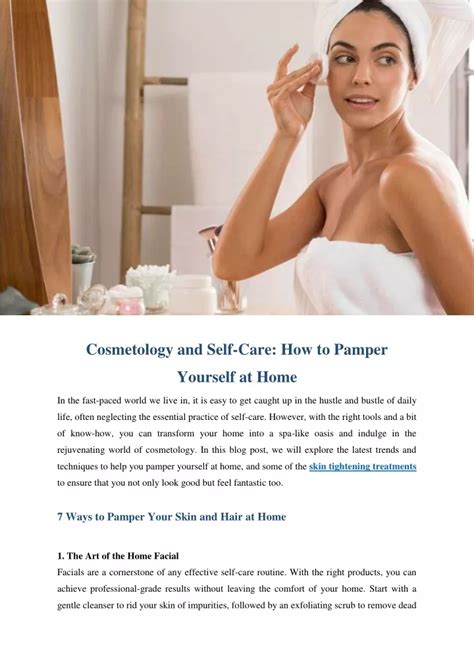 PPT Cosmetology And Self Care How To Pamper Yourself At Home