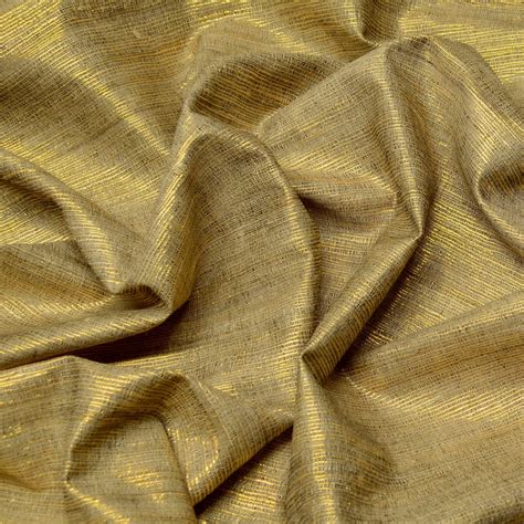 Gold Lurex Metallic Tassah Silk Fabric 44 Wide By Etsy