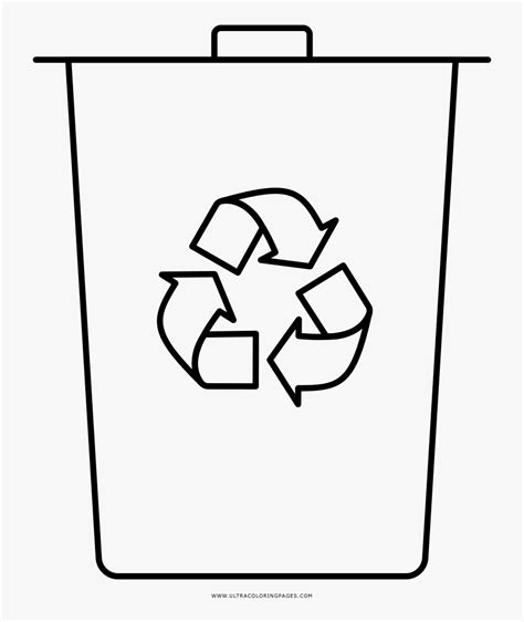 Recycle Bin Coloring Page Hd Png Download Kindpng