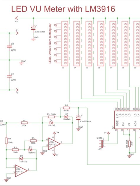 LED VU Meter Schematic Electronics Lab