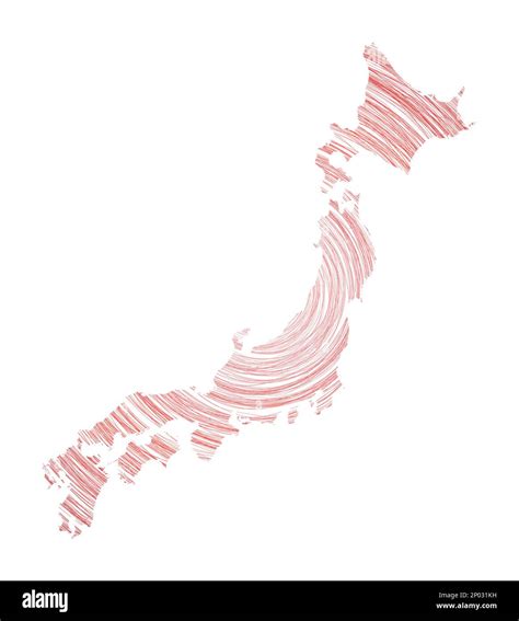 Japan Map Filled With Concentric Circles Sketch Style Circles In Shape