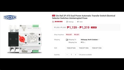 TOMZN 2P ATS DUAL POWER AUTOMATIC TRANSFER SWITCH YouTube