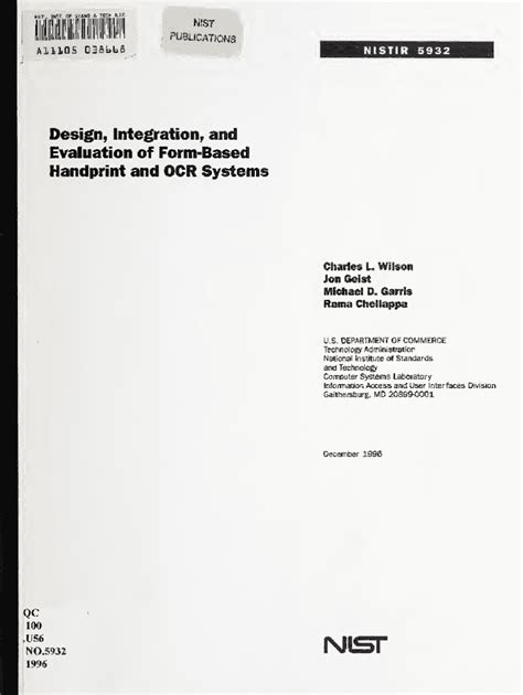 Fillable Online Nvlpubs Nist Design Integration And Evaluation Of