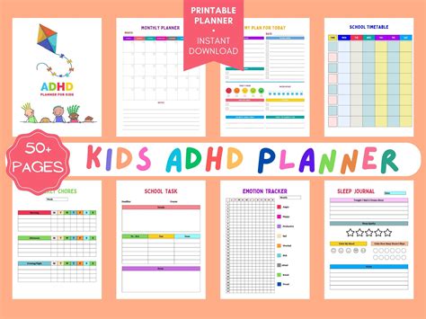 Printable Adhd Planner For Kids Adhd Planner Student Adhd Kids