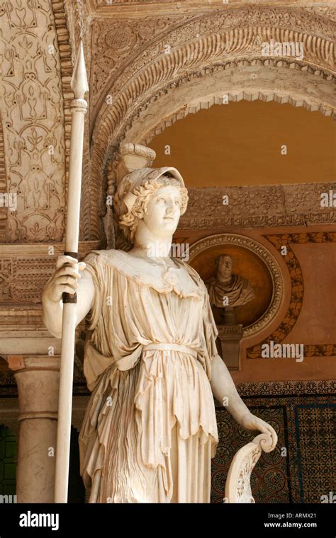 Roman Statue In The Casa De Pilatos Palace In Seville Spain Sevilla