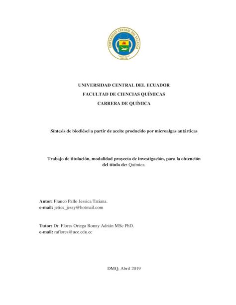 PDF UNIVERSIDAD CENTRAL DEL ECUADOR FACULTAD DE CIENCIAS 2019 07