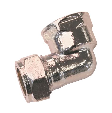 Female Elbow Compression Chrome Plated Brass Lawton Tubes