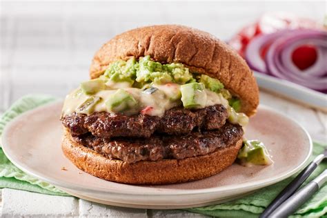 Double Smashed Avocado Burger With Hatch Chile Queso California Avocados