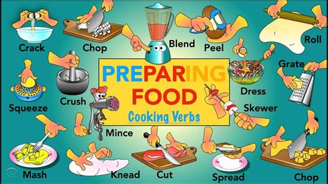 Preparing Food In English Cooking Verbs Youtube