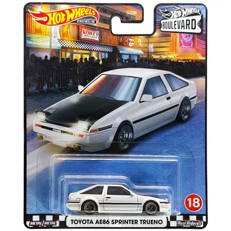 Hot Wheels Premium Boulevard Toyota Ae Sprinter Trueno Bianco Pressofuso Eur