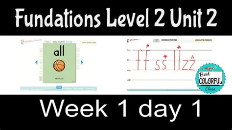 Fundations Level 2 Unit 2 Week 1 Day 1 Youtube