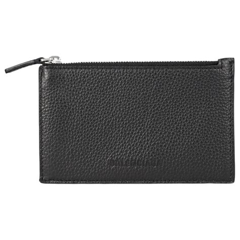 Balenciaga Porte Cartes Zipp Essential Pour Hommes En Noir Cuir Ref