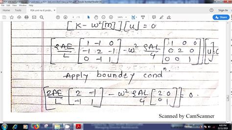 FEA Unit No 6 Problem On Lumped Mass Metrics And Consistent Mass