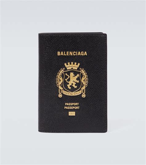 Logo Passport Holder In Black Balenciaga Mytheresa