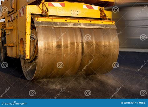 Roller Paving the Asphalt Road Stock Image - Image of road, maintenance: 308163347