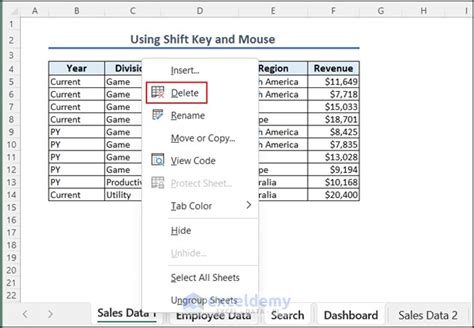 How To Delete Sheets In Excel 5 Examples Exceldemy