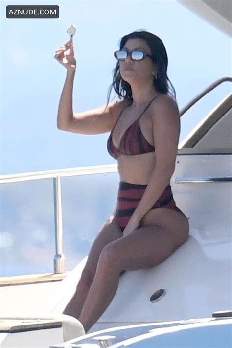Kourtney Kardashian Wearing A Two Piece Bikini While Enjoying Her Vacation In Sardinia Aznude