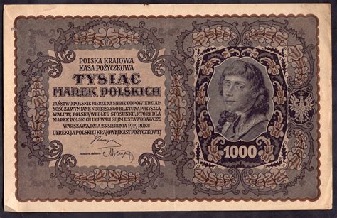 Poland Polish State Loan Bank 10 X 1 000 Marek 23 8 1919 Pick 29