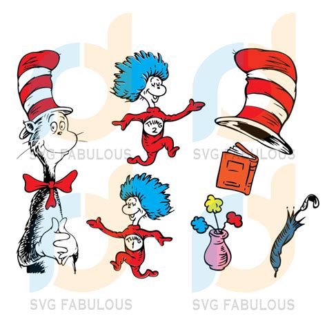 Dr Seuss Svg Bundle Dr Seuss Svg Cat In The Hat Svg Thing 1 Thing 2